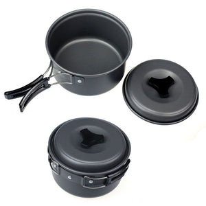 8-piece Cooking Picnic Bowl Pot/Pan Set for outdoor hiking, camping, picnics.