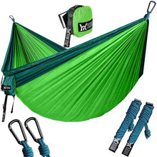 Load image into Gallery viewer, Portable Camping Hammock with Hammock Tree Straps for hiking, backpacking and all other outdoor activities.
