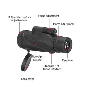 Waterproof 40X60 High Definition Monocular Telescope