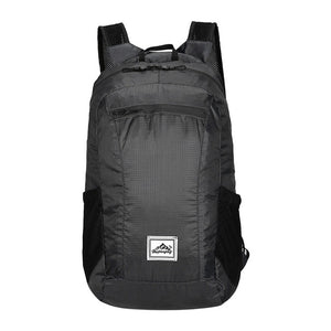 Lightweight, portable, fold-able backpack with waterproof folding bag.