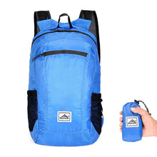 Load image into Gallery viewer, Lightweight, portable, fold-able backpack with waterproof folding bag.
