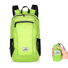 Load image into Gallery viewer, Lightweight, portable, fold-able backpack with waterproof folding bag.
