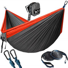 Load image into Gallery viewer, Portable Camping Hammock with Hammock Tree Straps for hiking, backpacking and all other outdoor activities.
