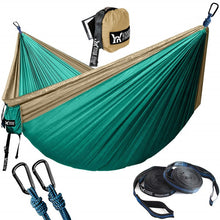 Load image into Gallery viewer, Portable Camping Hammock with Hammock Tree Straps for hiking, backpacking and all other outdoor activities.
